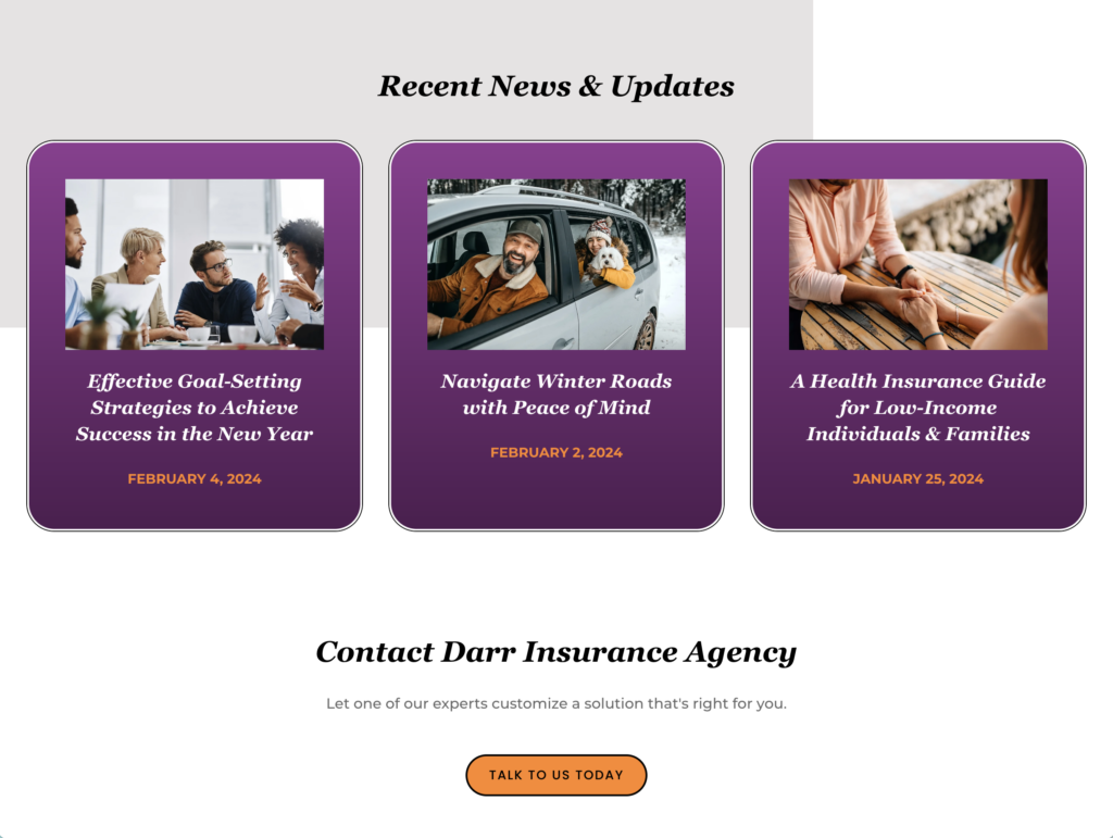 insurance agency blog feature